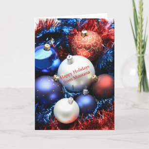 Montana Christmas Card with ornaments
