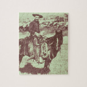 Montana Cowboy, c.1880 (b/w photo) Jigsaw Puzzle