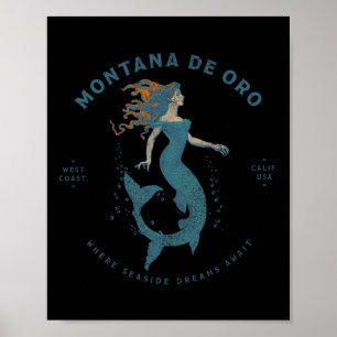 Montana De Oro State Park Los Osos Retro Vintage M Poster