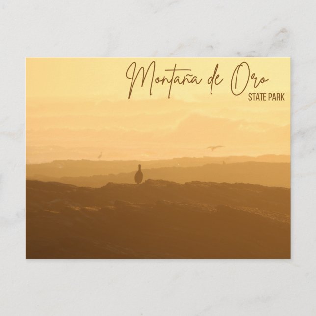 Montaña de Oro State Park Sunset Postcard  (Front)