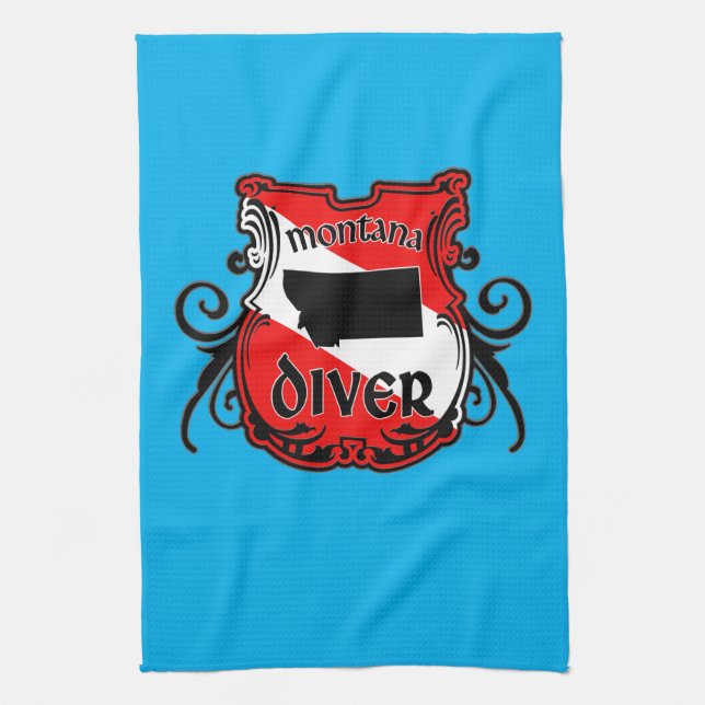 Montana Diver Tea Towel (Vertical)