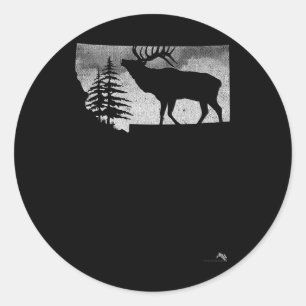 Montana Elk Hunter Classic Round Sticker