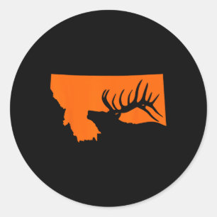 Montana Elk Hunting  Classic Round Sticker