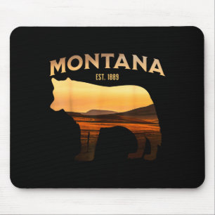 Montana Est 1889 Wolf Scenic Wilderness View Mouse Pad