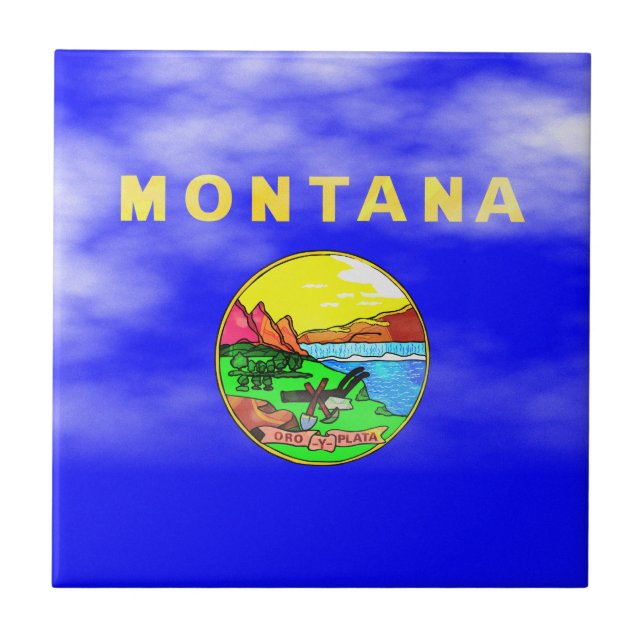 MONTANA FLAG CERAMIC TILE (Front)