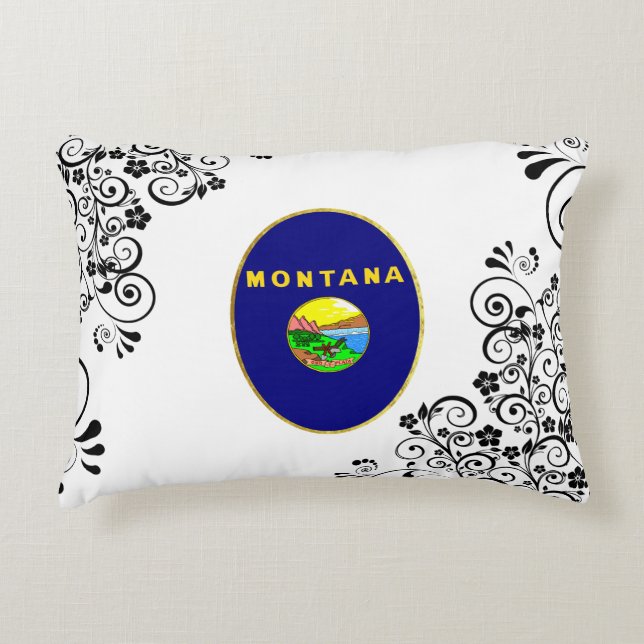 Montana flag decorative cushion (Front)