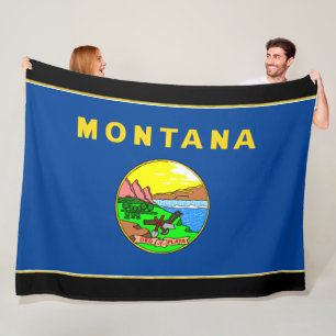 Montana flag fleece blanket
