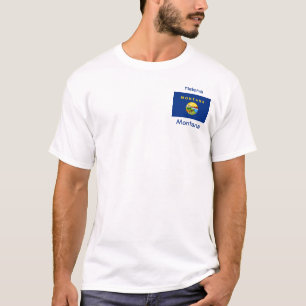 Montana Flag Map City T-Shirt