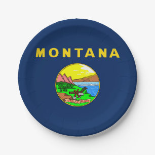 Montana flag paper plate