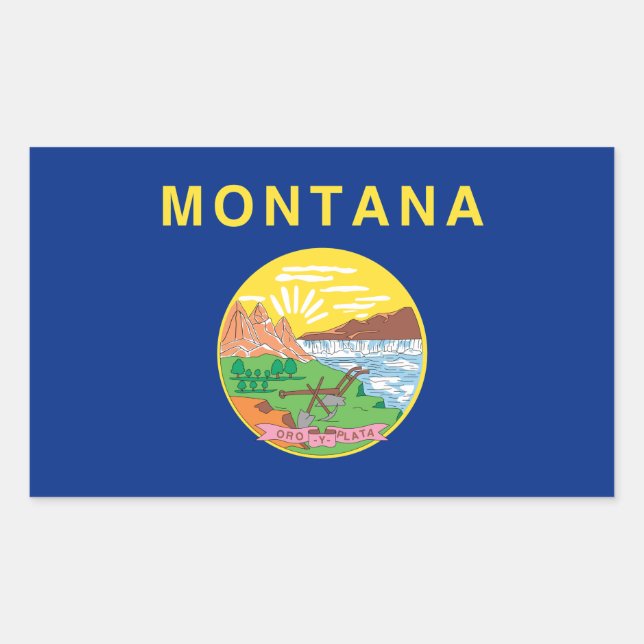 Montana Flag Rectangular Sticker (Front)