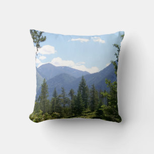 Montana Forest and Mountains Scenic View Cushion