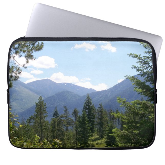 Montana Forest and Mountains Scenic View Laptop Sleeve (Front)