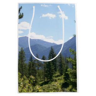Montana Forest and Mountains Scenic View Medium Gift Bag