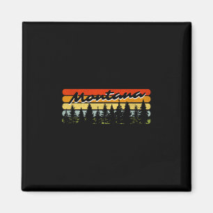 Montana Forest Sunset Trees Cabin Theme Souvenir Magnet
