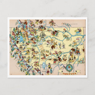 Montana Funny Map Postcard