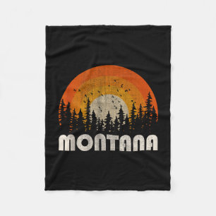 Montana - funny nature vintage hiking 60s 70s 80s fleece blanket