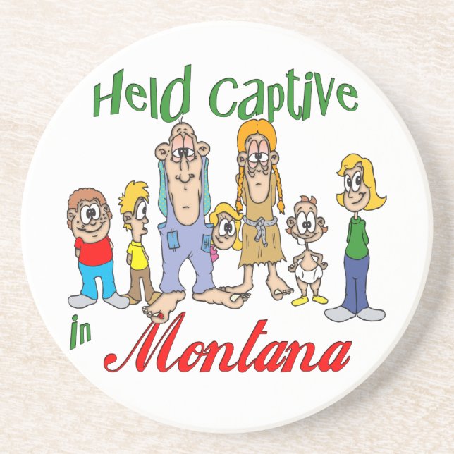 Montana Funny Trailer Park Sandstone Coaster (Front)