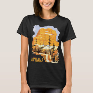 Montana Glacier Park Orange Retro Travel T-Shirt