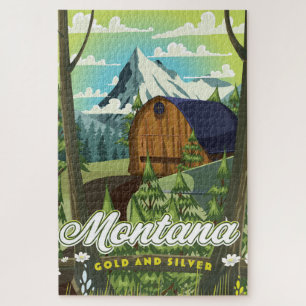 Montana "Gold and Silver" travel poster Jigsaw Puzzle