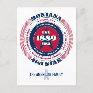 Montana, Helena, MT, Patriotic, Monogram Postcard