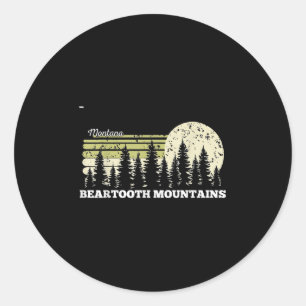 Montana Hiking Beartooth Mountains Trees Nature Fo Classic Round Sticker