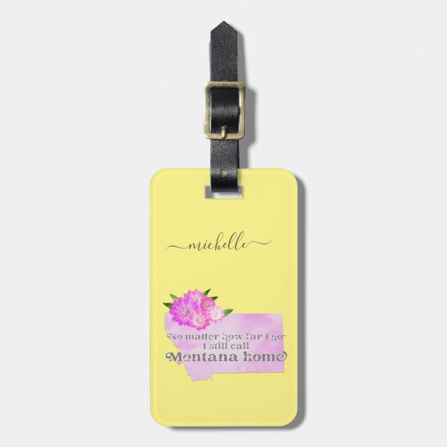 Montana Home Custom Text and Colour Luggage Tag (Front Vertical)