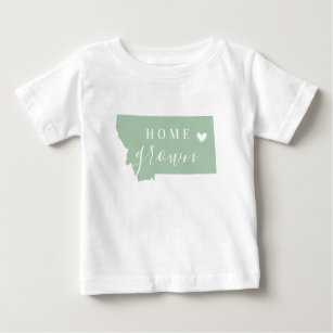 Montana Home Grown   Editable Colours State Map Baby T-Shirt