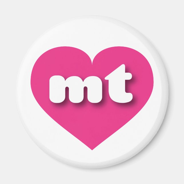 Montana hot pink heart - I love mt Magnet (Front)