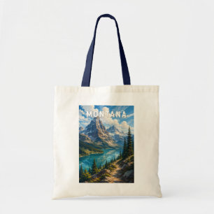 Montana Illustration Travel Art Vintage Tote Bag