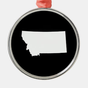 Montana in White and Black Metal Ornament