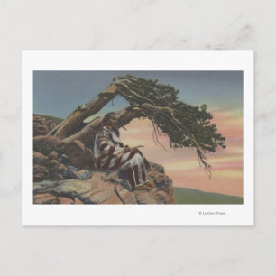 Montana - Indian Chief in Glacier National Park Postcard