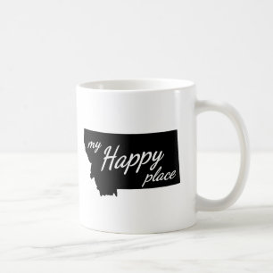 Montana is My Happy Place Black & White Coffee Mug