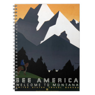 Montana Landscape Art Unedited Vintage Photos Old Notebook