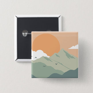Montana Landscape Art Vintage Photos Old Aesthetic 15 Cm Square Badge
