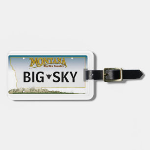Montana License Plate Luggage Tag 2-Sided
