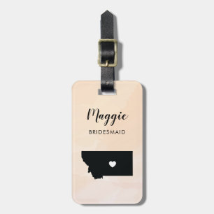 Montana Map Luggage Tag, Wedding Party Welcome Tag