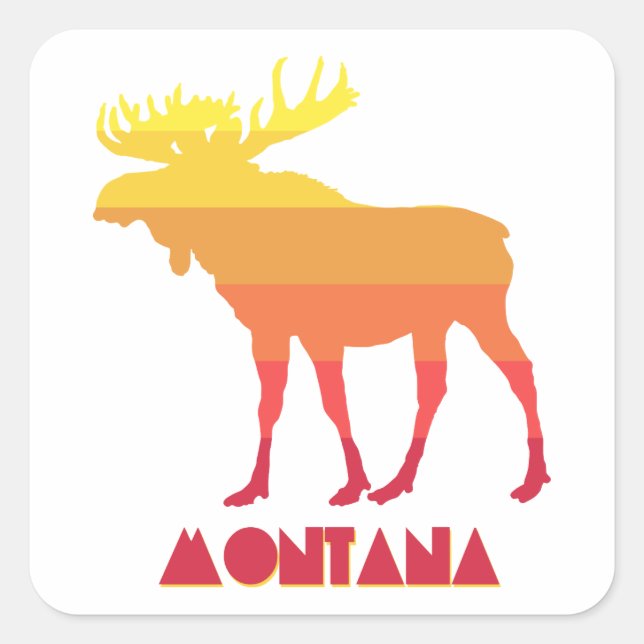 Montana Moose Square Sticker (Front)