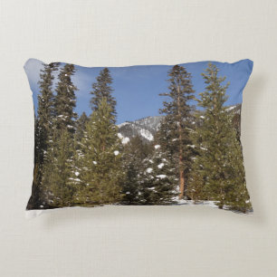 Montana Mountain Trails in Winter Landscape Photo Decorative Cushion