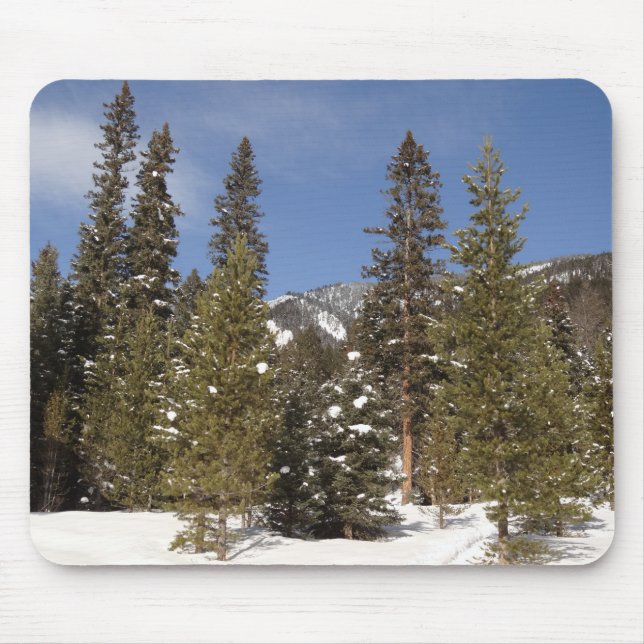 Montana Mountain Trails in Winter Landscape Photo Mouse Pad (Front)