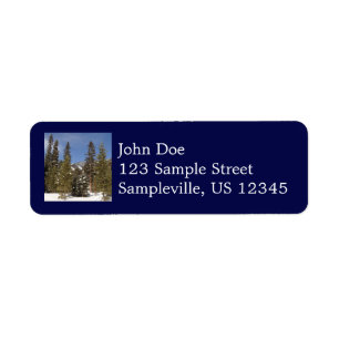 Montana Mountain Trails in Winter Landscape Photo Return Address Label