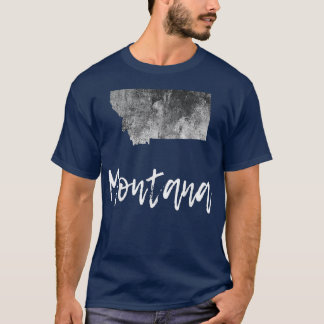 Montana MT Map Grunge Vintage Graphic Home State M T-Shirt