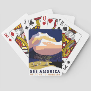 Montana MT US USA Vintage Travel Playing Cards