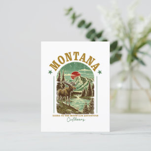 Montana Nature Scene – Wildlife, Mountains, River  Postcard