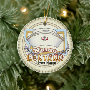 Montana Nurse Ceramic Ornament