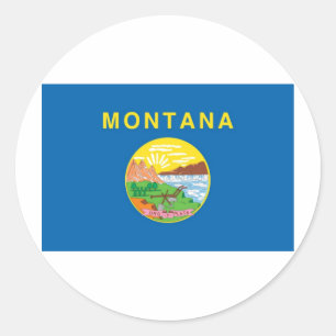 Montana Official State Flag Classic Round Sticker