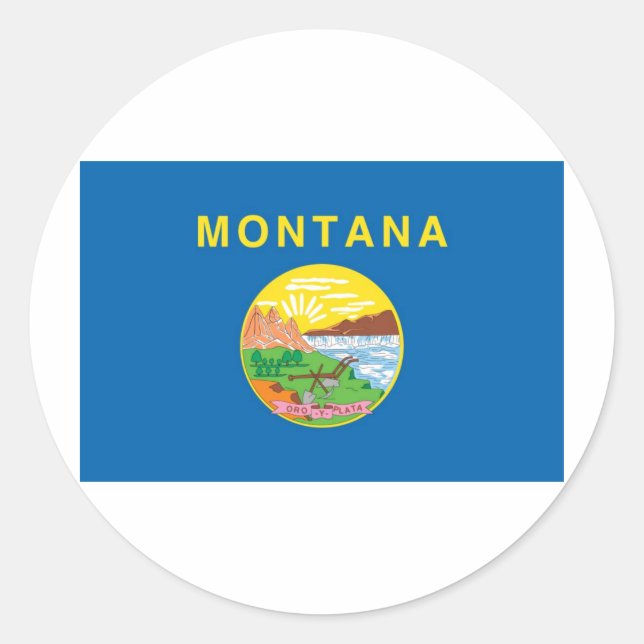 Montana  Official State Flag Classic Round Sticker (Front)