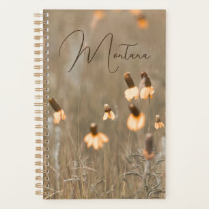 Montana Orange Wildflower On Sage Green Planner