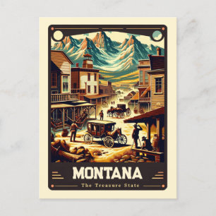 Montana Patriotic Spirit Vintage Postcard