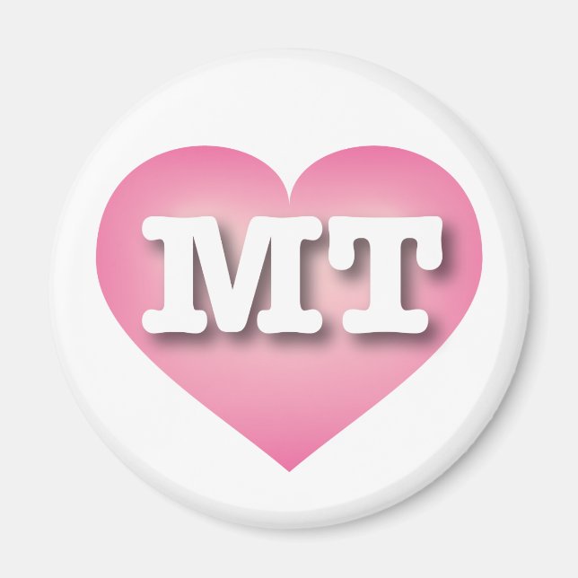 Montana Pink Fade Heart - I love MT Magnet (Front)