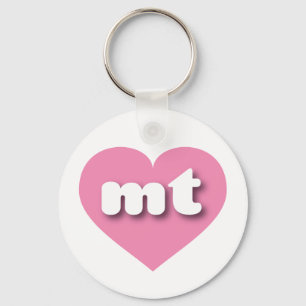 Montana pink heart - I love mt Key Ring